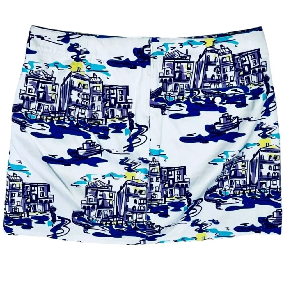 Lady Hagen City Village Print Blue White Tennis Golf Pickleball Skort SZ 12
